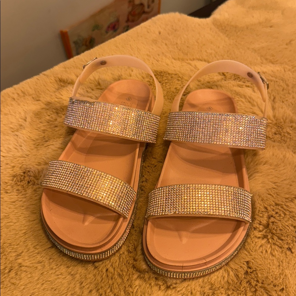Call It Spring Gold and Tan Sandals